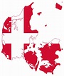 Mapa grande de la bandera de Dinamarca | Dinamarca | Europa | Mapas del ...
