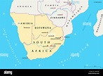 Africa australe mappa politico. La regione più meridionale del ...