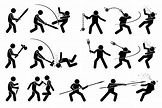 Stick Figure Stickman Cartoon Character Fight Fighting Weapon | Etsy