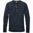Herren-Henley-Shirt Langarm, Dunkelblau | Manufactum