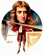 Luis Carreño: Isaac Newton.- Caricatura realizada por Luis Carreño.
