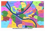 Barrios de Pittsburgh PA Mapa Pittsburgh Map Company - Etsy España