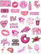 bright neon hot pink sticker pack tumblr sticker pack png cute ...