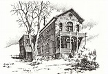 Courthouse Bannack Ghost Town Montana Drawing by Kevin Heaney