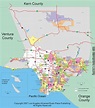 Larger Detailed Map of Los Angeles County | County map, California map ...