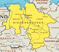 Niedersachsen Karte Bundesländer | Landkarte Deutschland Regionen ...