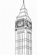 Torre Del Reloj Big Ben para colorear, imprimir e dibujar –ColoringOnly.Com