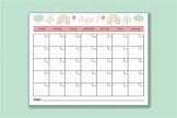 Calendario de abril imprimible / Calendario en blanco / Agenda - Etsy ...