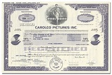 Carolco Pictures Inc. Bond Certificate - Ghosts of Wall Street