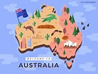 Australian Map With Traditional Elements Vector Download