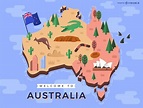 Australian Map With Traditional Elements Vector Download
