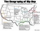The Geography of Hip Hop map. | Hip hop, World geography, High school ...
