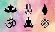 Tibetische Buddhistische Symbole Und Objekte - Vektor Download