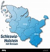 map of schleswig-holstein with borders in blue Stock Vector Image & Art ...