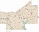 Cuyahoga County Map with Local Streets in Adobe Illustrator vector format