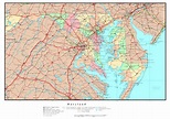Large detailed administrative map of Maryland state with roads ...