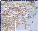 Map of North Carolina state with highway,road,cities,counties. North ...