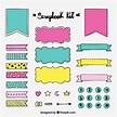 Download Hand Drawn Scrapbook Kit With Ribbons And Stickers for free ...