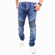 Reslad Jeans Herren Biker-Jeans Slim Fit Denim 5-Pocket Jeans-Hose
