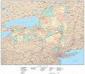 Detailed New York State Map in Adobe Illustrator Vector Format ...