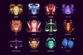 Colorful Zodiac Signs SVG Bundle Minimalist Scorpio Cancer - Etsy
