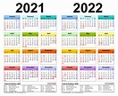 2021-2022 Two Year Calendar - Free Printable Word Templates