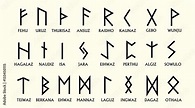 Set of Old Norse Scandinavian runes. Runic alphabet ,futhark. An vector ...