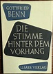 Die Stimme hinter dem Vorhang. von Benn, Gottfried:: (1960) | buch-radel