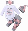 EDOTON 3tlg Babykleidung Set Baby Mädchen Rüschen Schulter Kurzarm ...