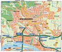 Map of Wiesbaden (City in Germany, Hesse) | Welt-Atlas.de