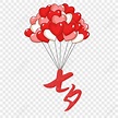 七夕情人節愛心氣球PNG圖案素材免費下載，可愛卡通圖片，尺寸2000 × 2000px - Lovepik