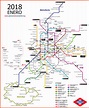 Madrid Metro Map, updated 2018.