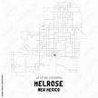 Melrose New Mexico. US street map with black and white lines. Stock ...