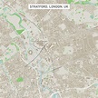 Stratford London UK City Street Map Digital Art by Frank Ramspott
