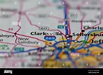 Clarksville Indiana USA se muestra en un mapa geográfico o en una ...