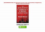 [RECOMMENDATION] The Malaysian Currency Crisis: How And Why It Happened ...