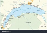 Lake Geneva Map Stock Vector 173792504 - Shutterstock