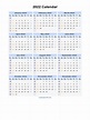 2022 Calendar - Blank Printable Calendar Template in PDF Word Excel