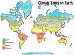 World Map With Climate Zones - World Time Zone Map