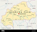 Burkina Faso Mapa Político con capital Uagadugú, las fronteras ...