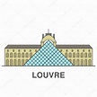 Louvre museum colored illustrations. Stock Vector Image by ©Julija ...