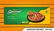Banner pizza fan page plantilla de portada de facebook | Vector Premium