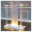 Buy WEOBNAQ Transparent Acrylic Podium with Wheels, pulpits for ...