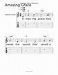 Amazing Grace Guitar with Lyrics and Chords Sheet music for Guitar ...
