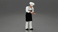 3D file chef standing in professional kitchen in restaurant・3D printing ...