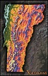 Colorful Vermont Wall Map | 3D Physical Topography of Terrain