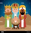 Tres Reyes Magos jesus pesebre ilustración vectorial EPS 10 Imagen ...