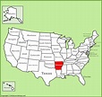 Arkansas location on the U.S. Map