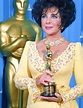 Elizabeth Taylor holding her Jean Hersholt Humanitarian Award at the ...