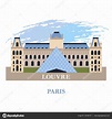 Museo del Louvre, París. Ilustración de vector — Archivo Imágenes ...